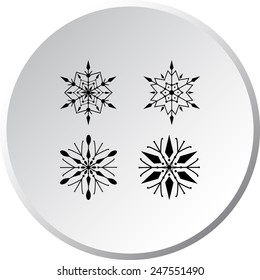 Snowflake sign icons, vector illustration. Flat design style