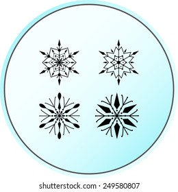 Snowflake sign icons, vector illustration. Flat design style