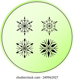 Snowflake sign icons, vector illustration. Flat design style