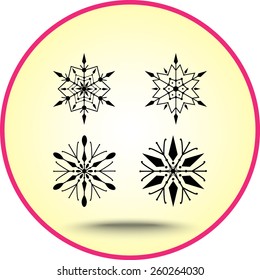 Snowflake sign icons, vector illustration. Flat design style