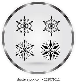 Snowflake sign icons, vector illustration. Flat design style