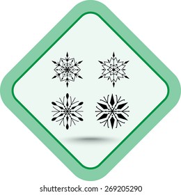 Snowflake sign icons, vector illustration. Flat design style