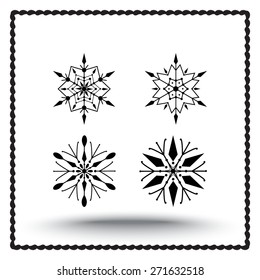 Snowflake sign icons, vector illustration. Flat design style