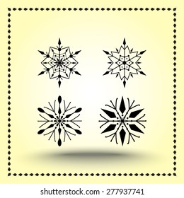 Snowflake sign icons, vector illustration. Flat design style