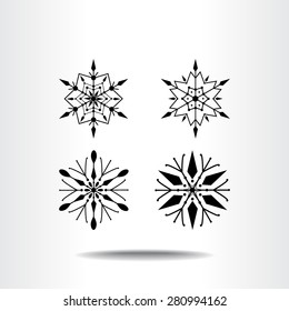 Snowflake sign icons, vector illustration. Flat design style