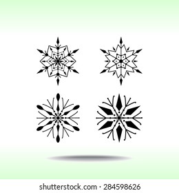 Snowflake sign icons, vector illustration. Flat design style