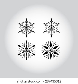 Snowflake sign icons, vector illustration. Flat design style