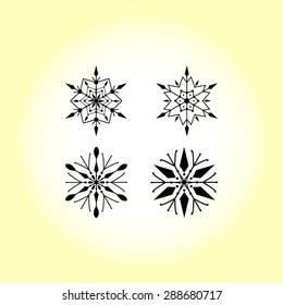 Snowflake sign icons, vector illustration. Flat design style