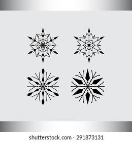 Snowflake sign icons, vector illustration. Flat design style