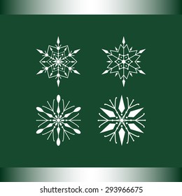 Snowflake sign icons, vector illustration. Flat design style