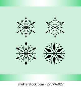 Snowflake sign icons, vector illustration. Flat design style