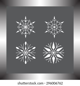 Snowflake sign icons, vector illustration. Flat design style