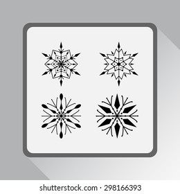 Snowflake sign icons, vector illustration. Flat design style