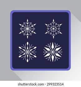 Snowflake sign icons, vector illustration. Flat design style