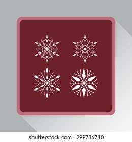 Snowflake sign icons, vector illustration. Flat design style