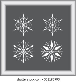 Snowflake sign icons, vector illustration. Flat design style