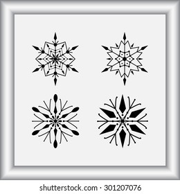 Snowflake sign icons, vector illustration. Flat design style