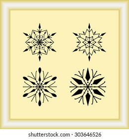 Snowflake sign icons, vector illustration. Flat design style