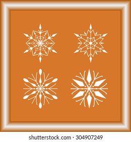 Snowflake sign icons, vector illustration. Flat design style