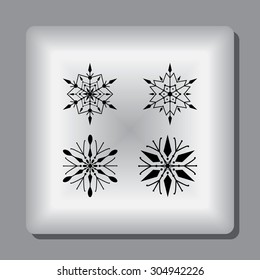Snowflake sign icons, vector illustration. Flat design style