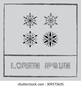 Snowflake sign icons, vector illustration. Flat design style