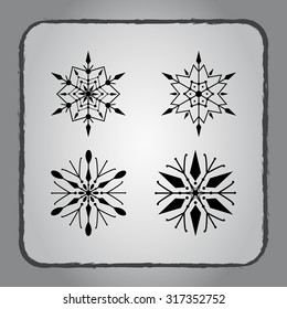 Snowflake sign icons, vector illustration. Flat design style