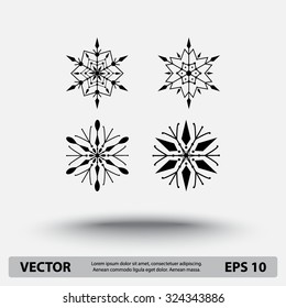 Snowflake sign icons, vector illustration. Flat design style