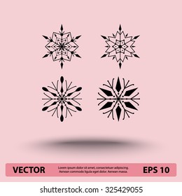 Snowflake sign icons, vector illustration. Flat design style