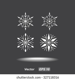 Snowflake sign icons, vector illustration. Flat design style