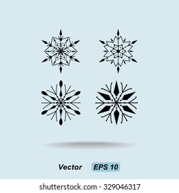 Snowflake sign icons, vector illustration. Flat design style