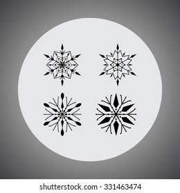 Snowflake sign icons, vector illustration. Flat design style