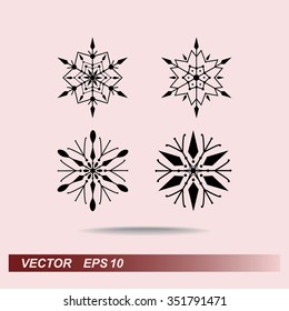 Snowflake sign icons, vector illustration. Flat design style