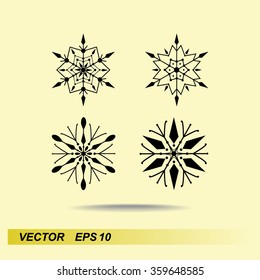 Snowflake sign icons, vector illustration. Flat design style