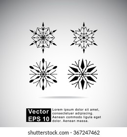 Snowflake sign icons, vector illustration. Flat design style