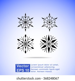 Snowflake sign icons, vector illustration. Flat design style