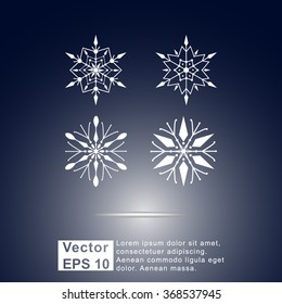 Snowflake sign icons, vector illustration. Flat design style