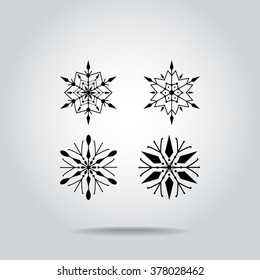 Snowflake sign icons, vector illustration. Flat design style