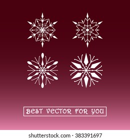 Snowflake sign icons, vector illustration. Flat design style
