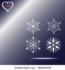 Snowflake sign icons, vector illustration. Flat design style