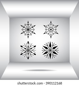 Snowflake sign icons, vector illustration. Flat design style