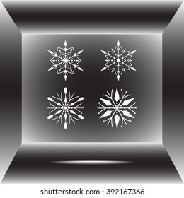 Snowflake sign icons, vector illustration. Flat design style