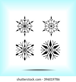 Snowflake sign icons, vector illustration. Flat design style