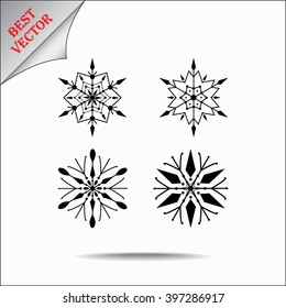 Snowflake sign icons, vector illustration. Flat design style