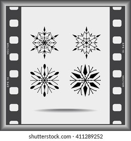 Snowflake sign icons, vector illustration. Flat design style