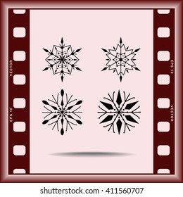 Snowflake sign icons, vector illustration. Flat design style