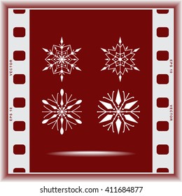 Snowflake sign icons, vector illustration. Flat design style