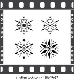 Snowflake sign icons, vector illustration. Flat design style