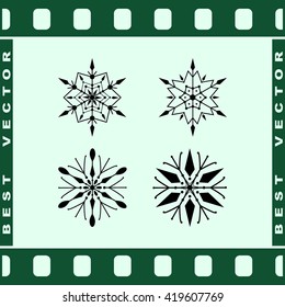 Snowflake sign icons, vector illustration. Flat design style