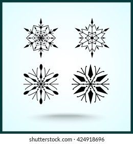 Snowflake sign icons, vector illustration. Flat design style