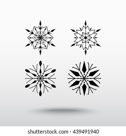 Snowflake sign icons, vector illustration. Flat design style